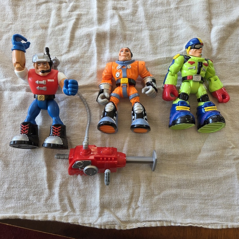 2000-2002 Mattel‎ Fisher Price Rescue Heroes Action Figures Lot Of 3